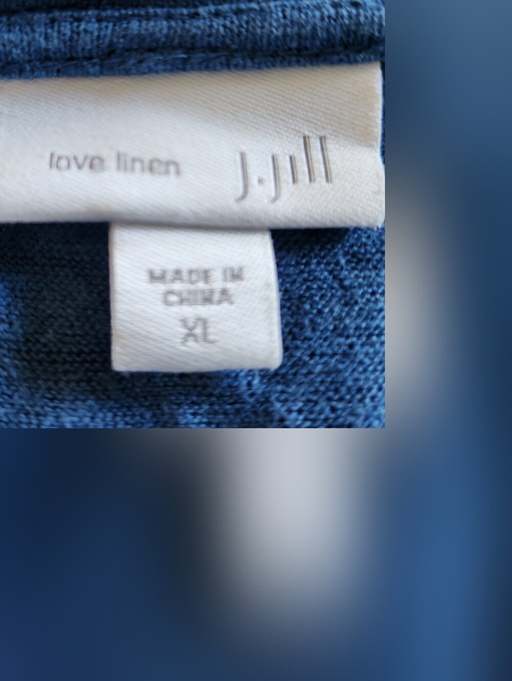 J.JILL LOVE LINEN Dark Blue Draped Twist Front Hem Sleeveless Tank Top Size XL - Picture 5 of 8